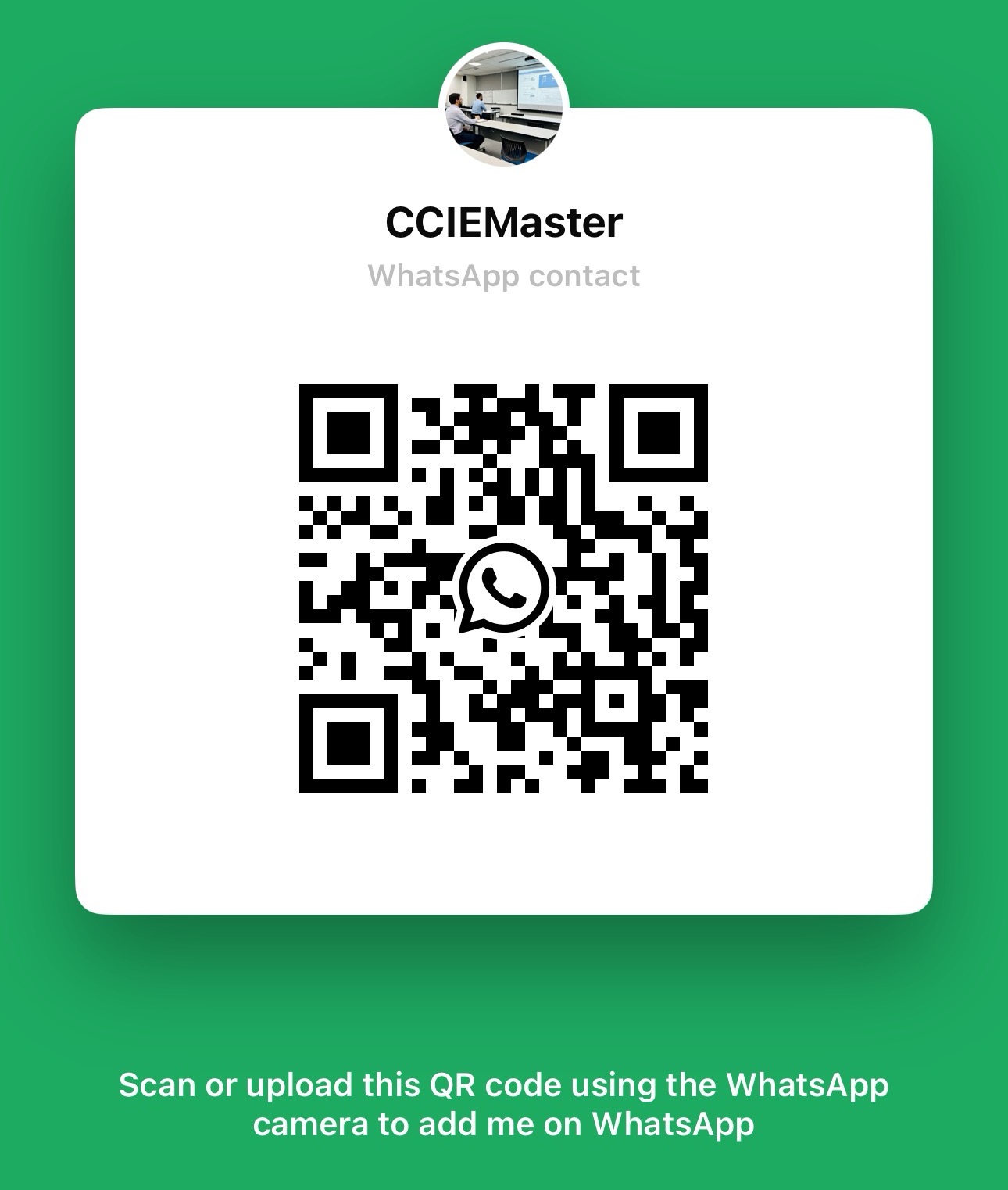 WhatsApp QR Code - Scan to start instant chat with CCIE Master support team